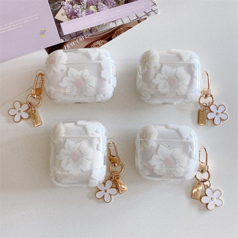 Korean Glitter Flowers Are Suitable for AirPods 1 Generation Protective Cover 1st Generation 1st Generation Pro1 Apple Bluetooth Headset Case Niche