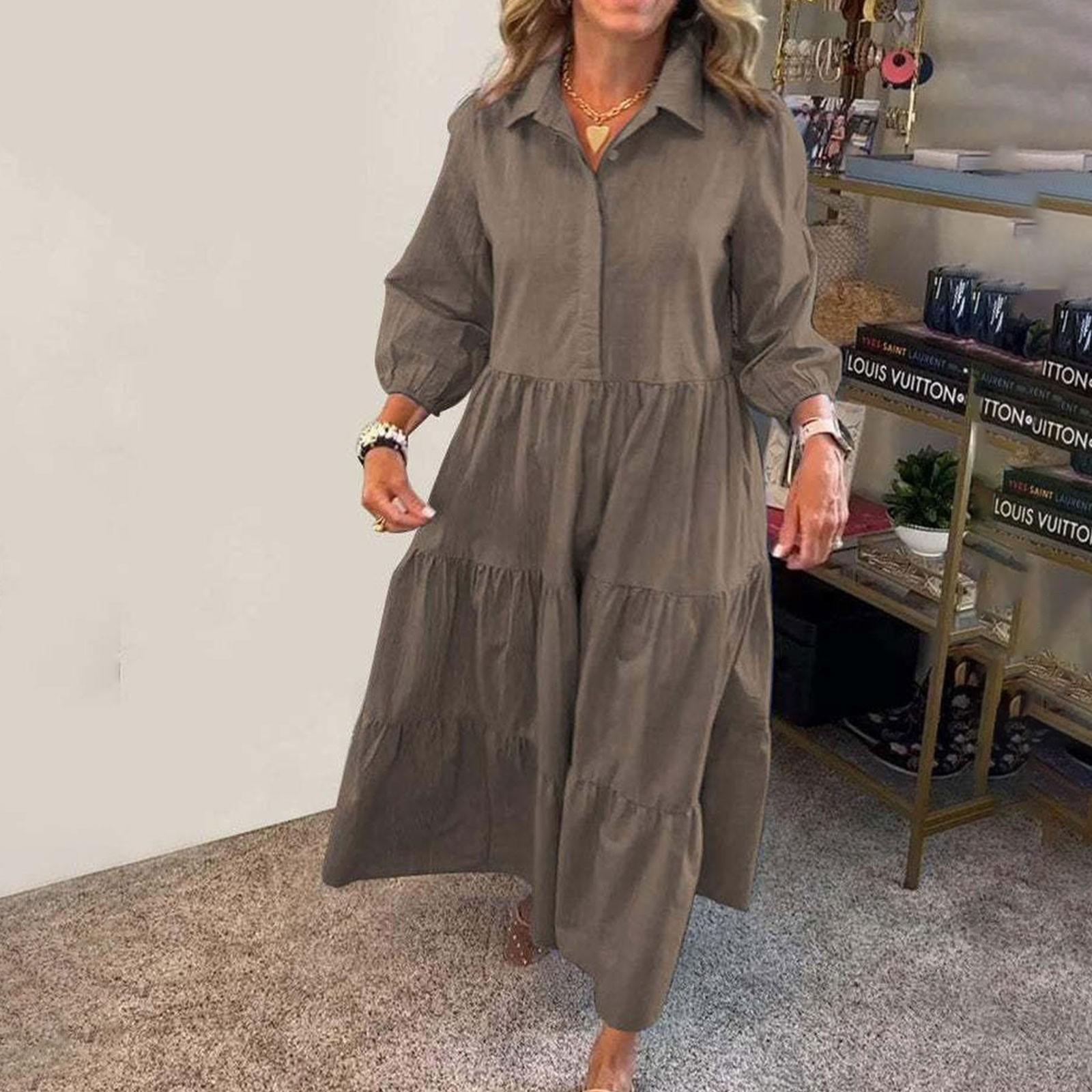 

Жіноча модна повсякденна сорочка з одворотом і спідниця з пудрами XXXL хакі