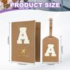 PATIKIL Travel Passport Luggage Tag Set with Initial Passport Cover and Alphabet Chenille Letter Brown A Travel Wallet Bag Suitcase Identifier for