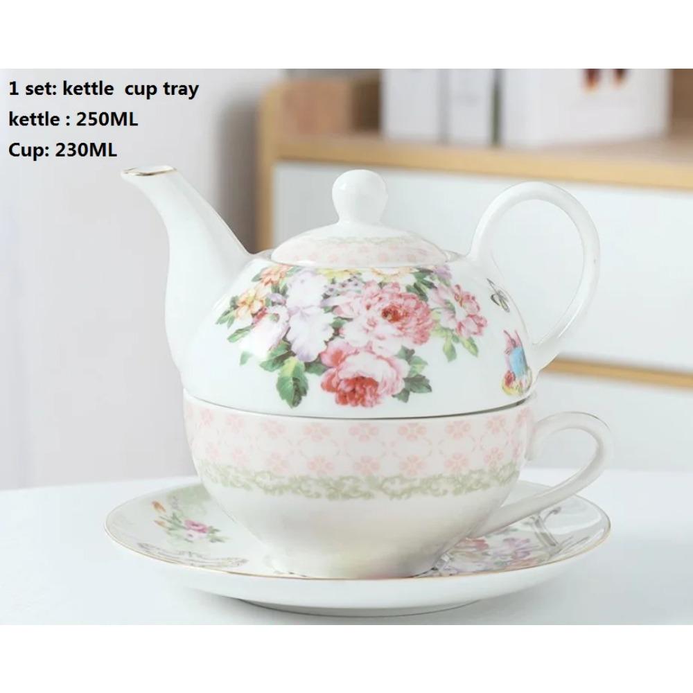 Bone China Teapot 250ML With Cup Tea Pot Set High Grade Porcelain Kettle Large Capacity Teapot for Wedding Gift