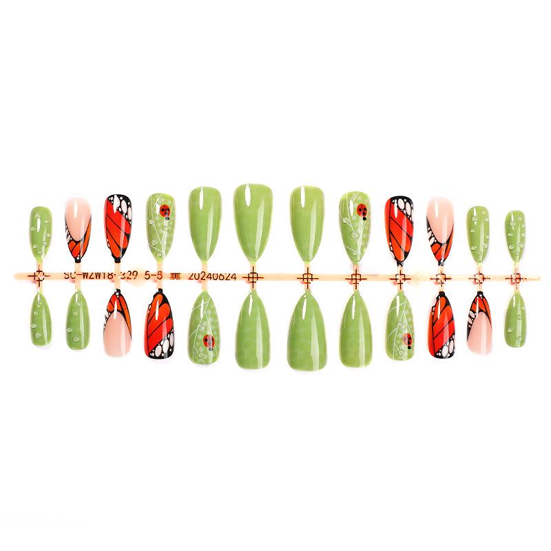 

Autumn Butterfly Almond Press-on Nails Set, 24 Pieces