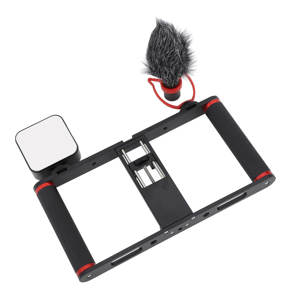 Sada pro video rig na telefon Multifunkční lehká klec pro mobilní telefon pro vlogování Mikrofonní sada s přisvětlením