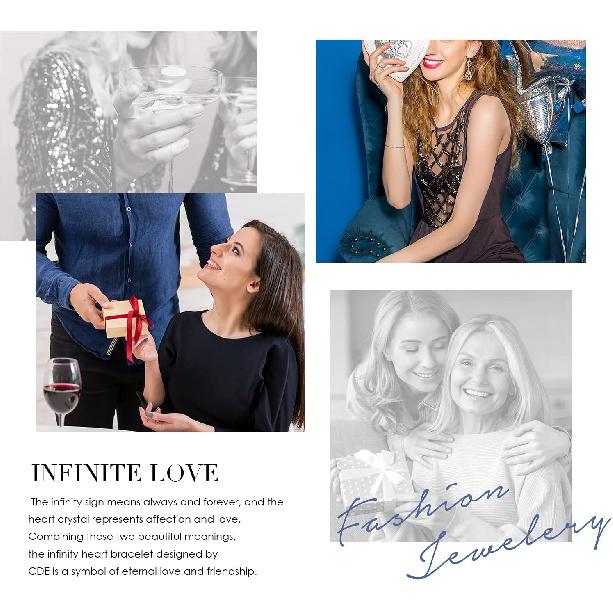 CDE Infinity Herz Geburtsstein Charm Gliederarmband für Frauen 925 Sterlingsilber Verstellbar Muttertag Ehefrau Freundin Sie