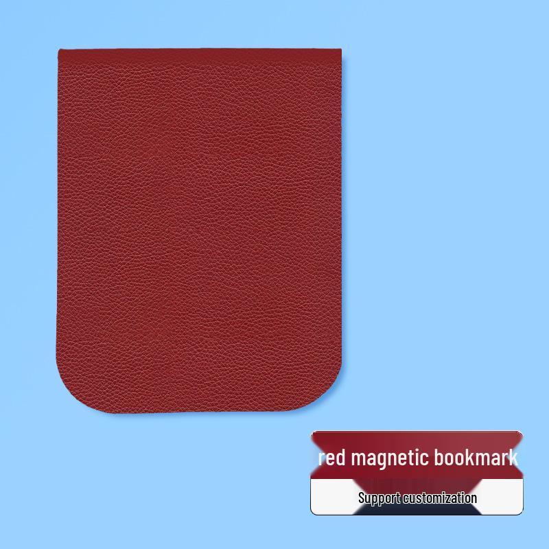 Crazy Horse Leather Double-Sided Magnetic Bookmark Clip