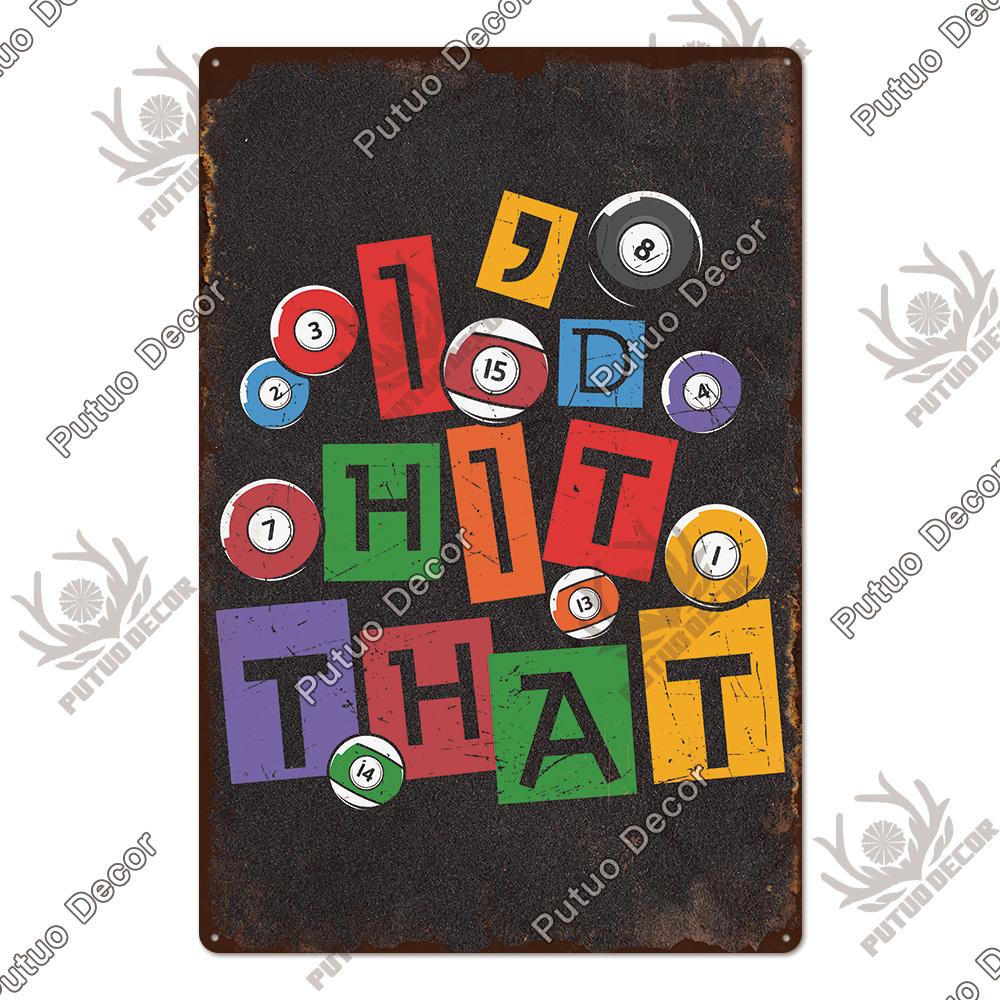 Putuo Decor Vintage Tin Sign Darts Game Metal Plaque Retro Posters for Garage Man Cave Room Home Wall Art Decorations