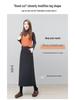 Women's Gray Wool Slimming Midi Skirt: Casual, Comfortable, and Drapey for Autumn/Winter