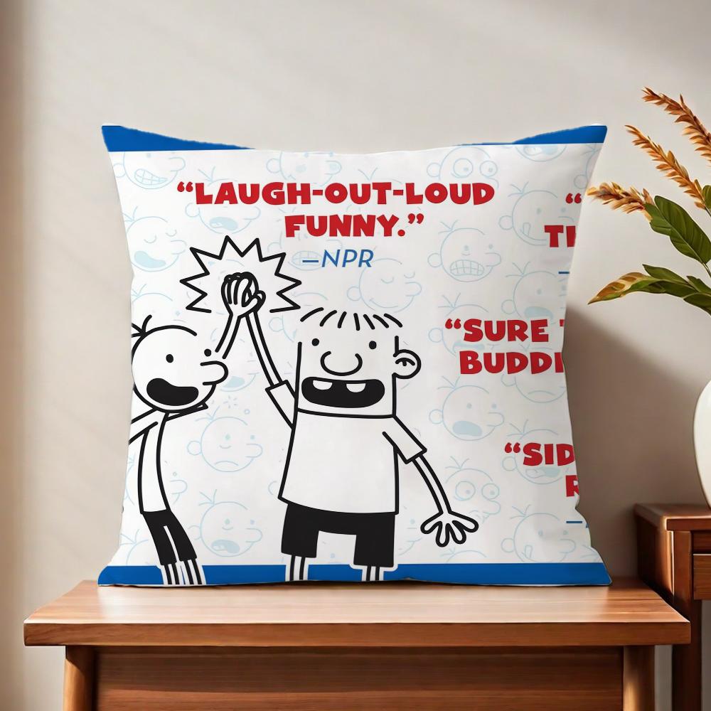 D-Diary Cute W-Wimpy Kid Cushion Cover For Pillow Printing Sofa Decoration Home Car Room Coffee Shop Office Nordic Simplicity