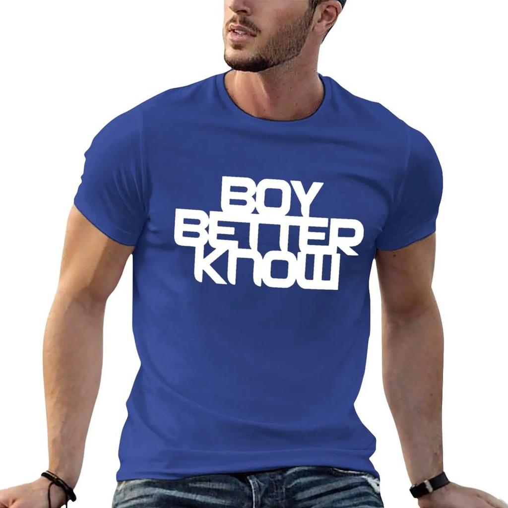 Boy Better Know - Chest Placement (white) T-Shirt Customs Design Your Own Oversized Graphic Tee Blouse T Shirts for Men Pack