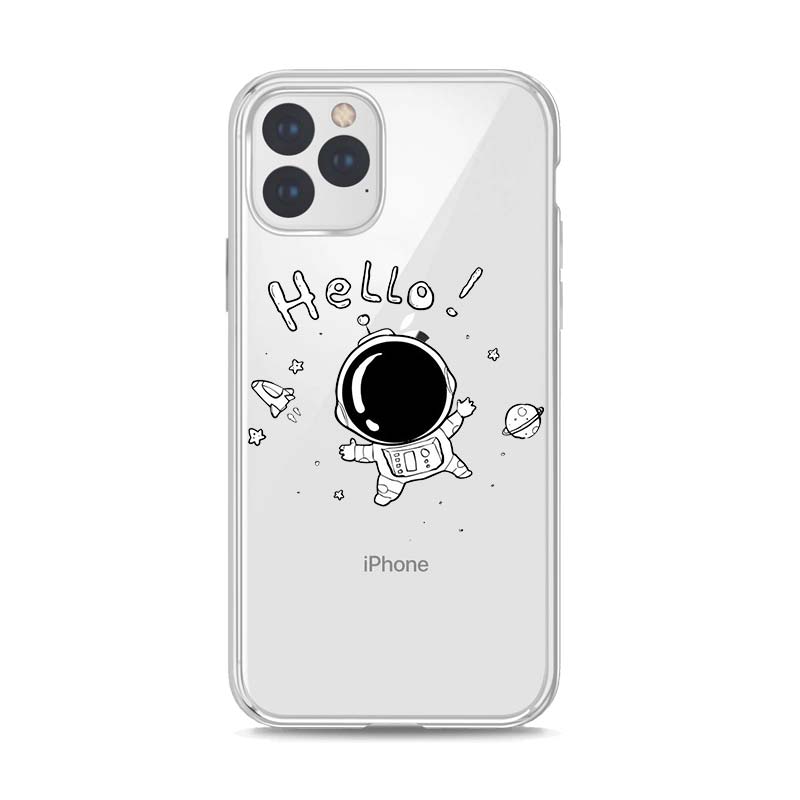 Cartoon Astronaut Silicone Cover For Apple IPhone 13 12 Mini 11 Pro XS MAX XR X 8 7 6 6S 5 Plus SE Phone Case