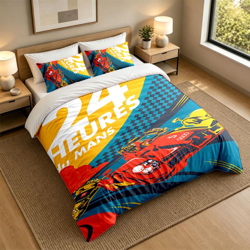 3Pcs Bedding SetFormula 1 Soft Bed Sheet and Two Pillowcases Home Bedroom Decor