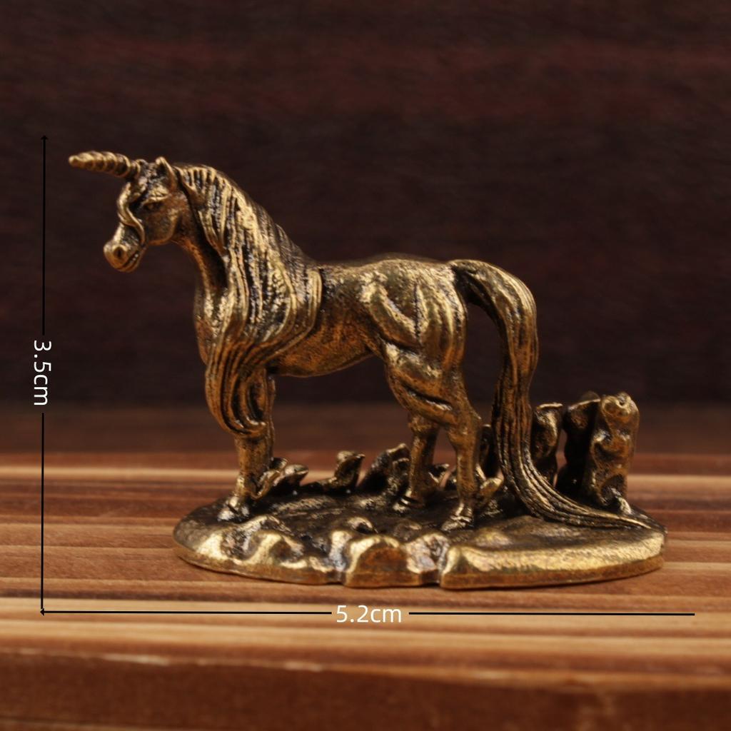 Jednorožec Tianma Malá ozdoba Kreativní Retro Ručně vyráběná ozdoba Mosazná ozdoba jednorožce