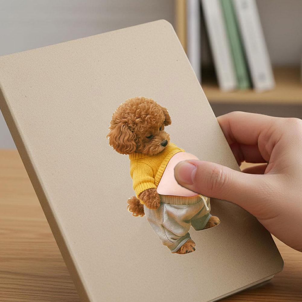 2/3Pcs 3D Soft Teddy Dog Belly Sticker Ultra-soft Silicone Car Anti-collision Sticker Beautiful Stress Relief Home Sticker Decor