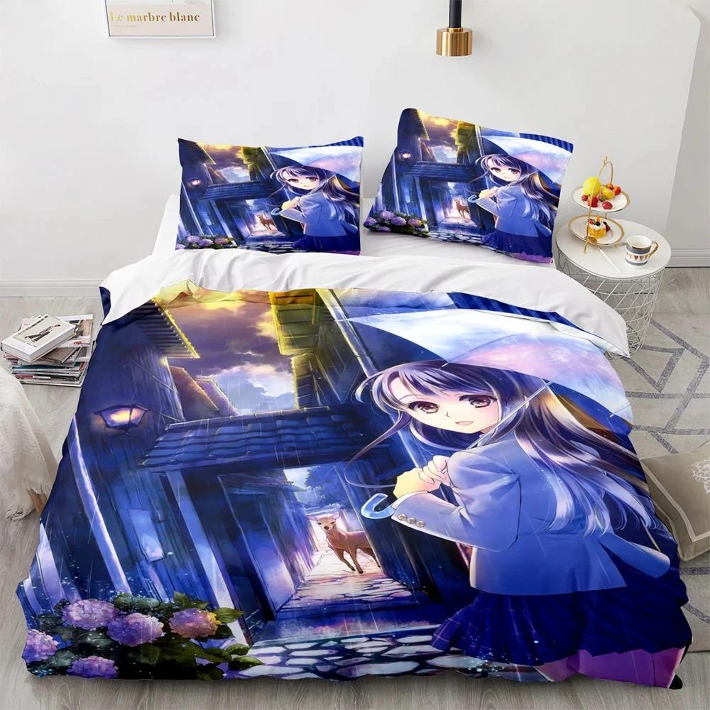 Anime Kawaii Sexy Girl Bedding Set,Duvet Cover Comforter Bed Set Quilt Cover Pillowcase,King Queen Twin Size Boys Girls Adults