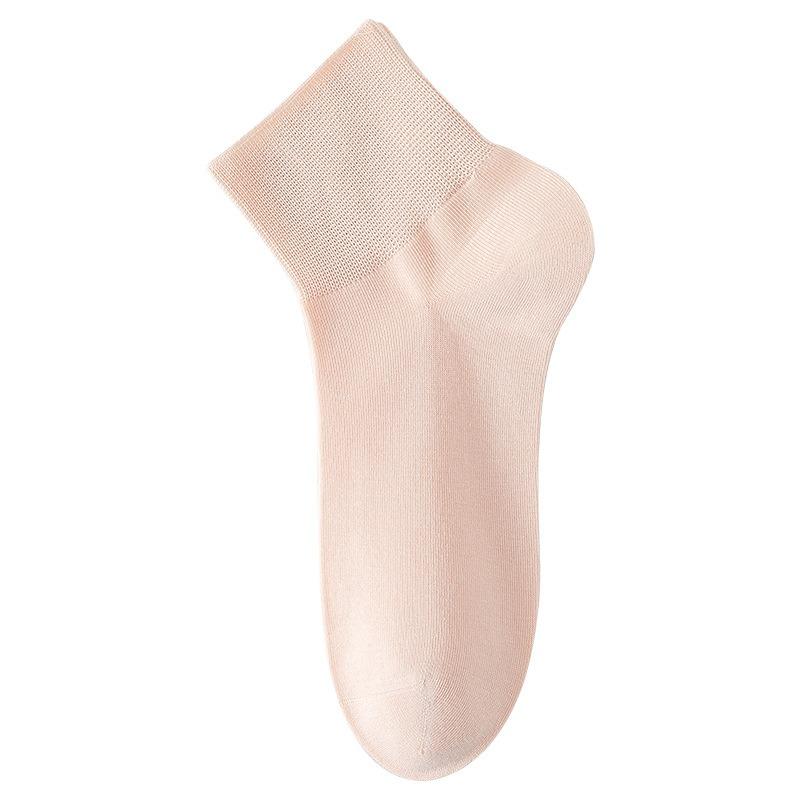 5 Pairs of Women's Spring and Summer Thin Pure Cotton Deodorant Sweat Absorption Sports All Match Mid Tube Socks