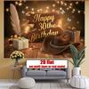 2D "Happy 30th Birthday" Backdrop Fairy Light & Cowboy Hat Background Cloth Party Decoration