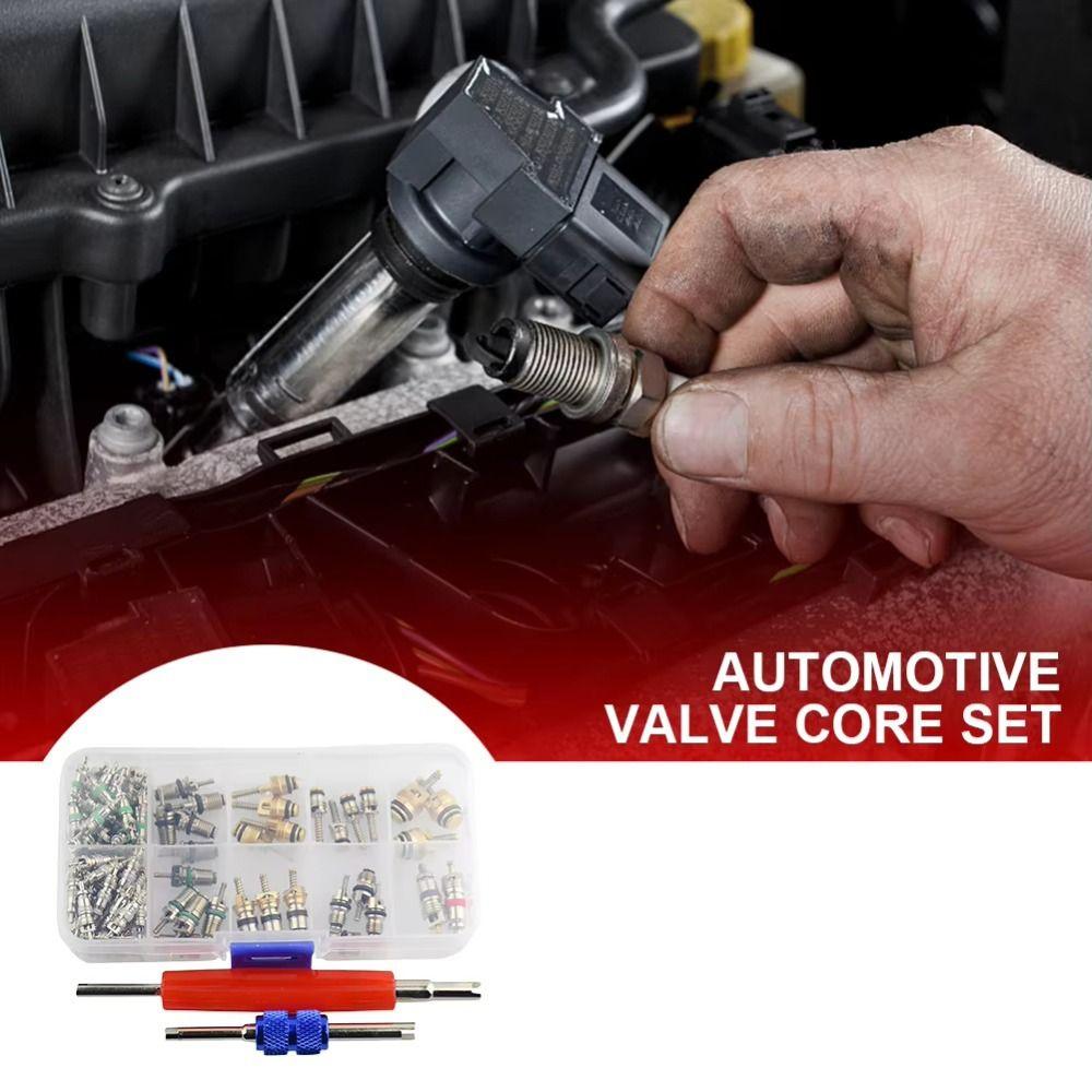 Assortment Kit A/C Core Valves 102Pcs/box Valve Core Assortment Set Core Valves Kit Automotive Use