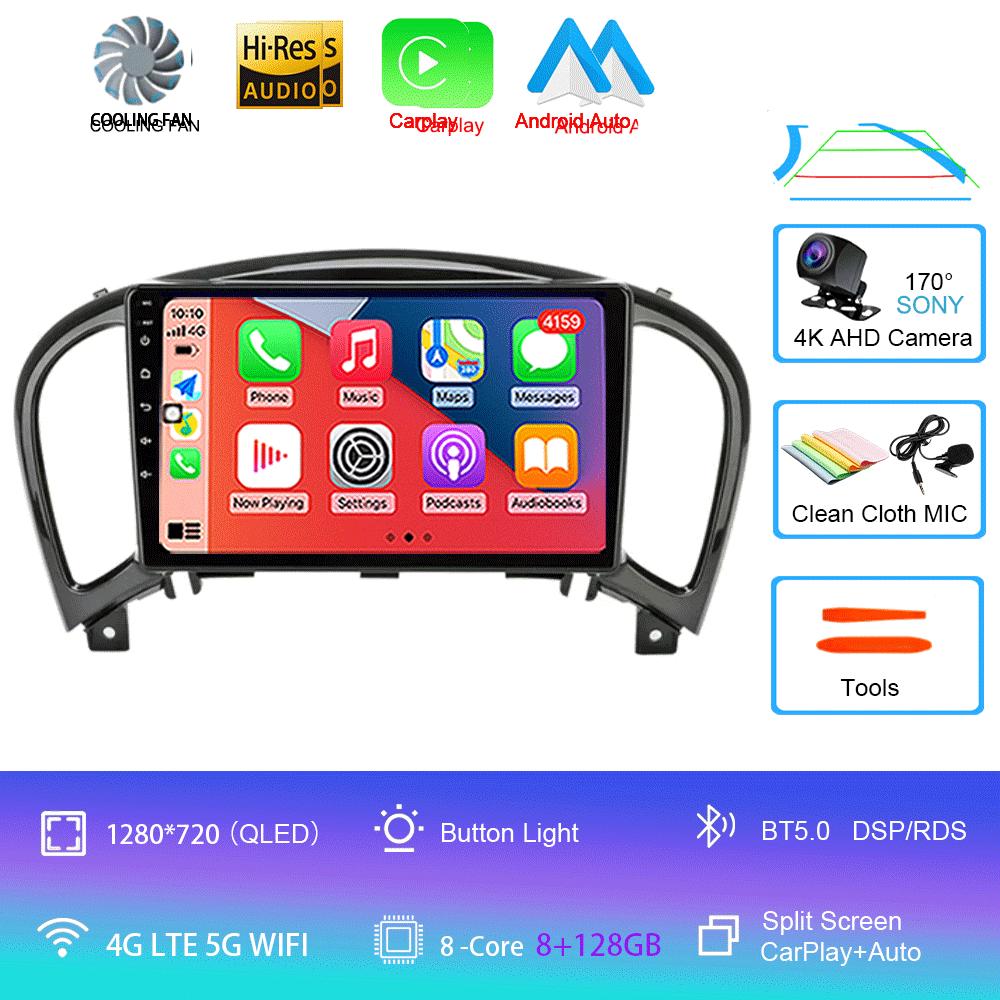 Android 14 Video Player Carplay Auto For Nissan Juke YF15 2010 - 2014 Multimedia Car Radio WIFi+4G DSP 2 DIN Touch Screen