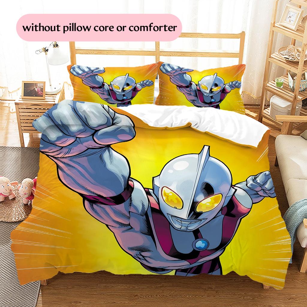 Ultraman Full Body Print Bedding Set, Hero Silhouette Bedroom Decoration, Elegant Household Gift.chl