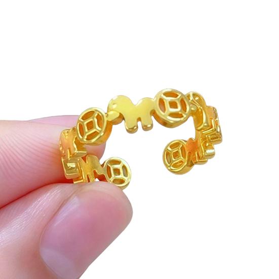 Fingerring Pferdekopf Geld Design Damenring 2026 Jahr des Pferdes Öffnungsverstellbarer Ring Schmuckzubehör