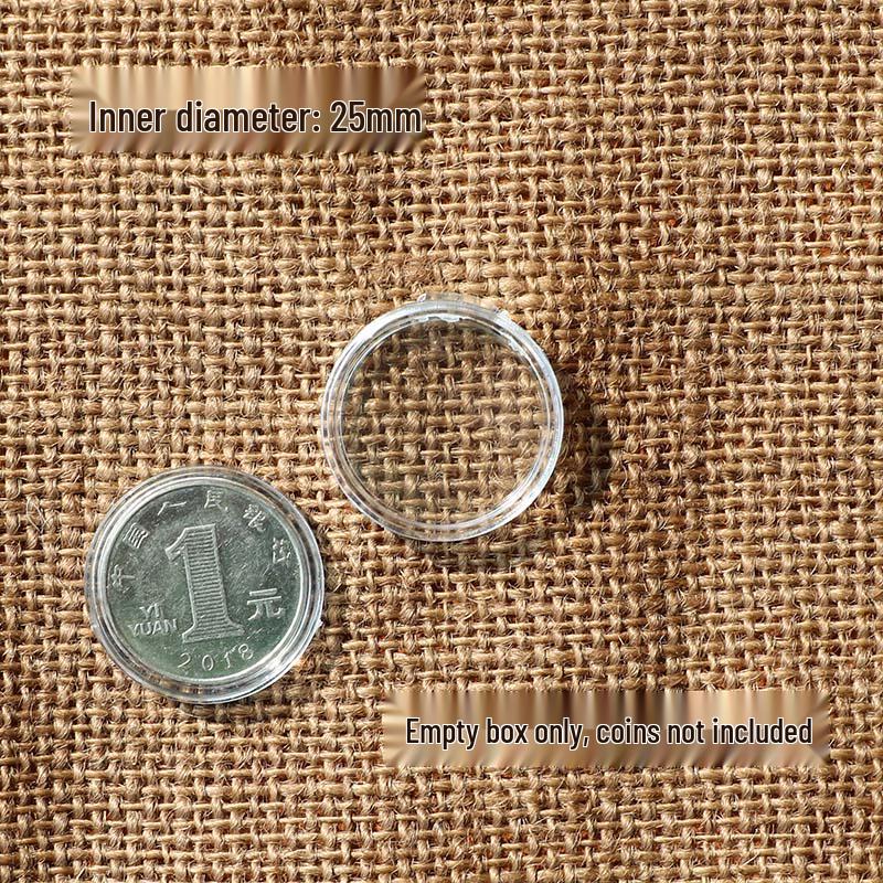 RMB Coin Commemorative Round Case Set: Transparent Plastic Storage, 20 Pieces