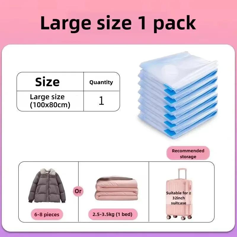 1-5pcs Vacuum Storage Bag Set with Pump Leakproof & Scratch-Resistant for Clothes Blankets Bedding Space-Saving Travel Organizer