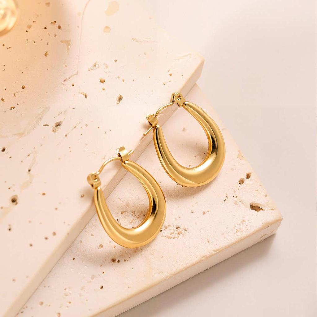 Raffinate Ear Cuff in Acciaio Titanio Oro 18k per Donna