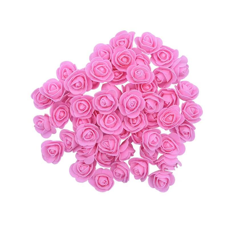 50~500Pcs 3.5cm PE Foam Rose Head Artificial Flower For Wedding Birthday Party Home Decor DIY Bear Rose Valentines Day Gifts