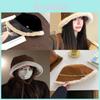 Winter Faux Suede Bucket Hat With Ear Flap For Women Warm Fashion Accessory