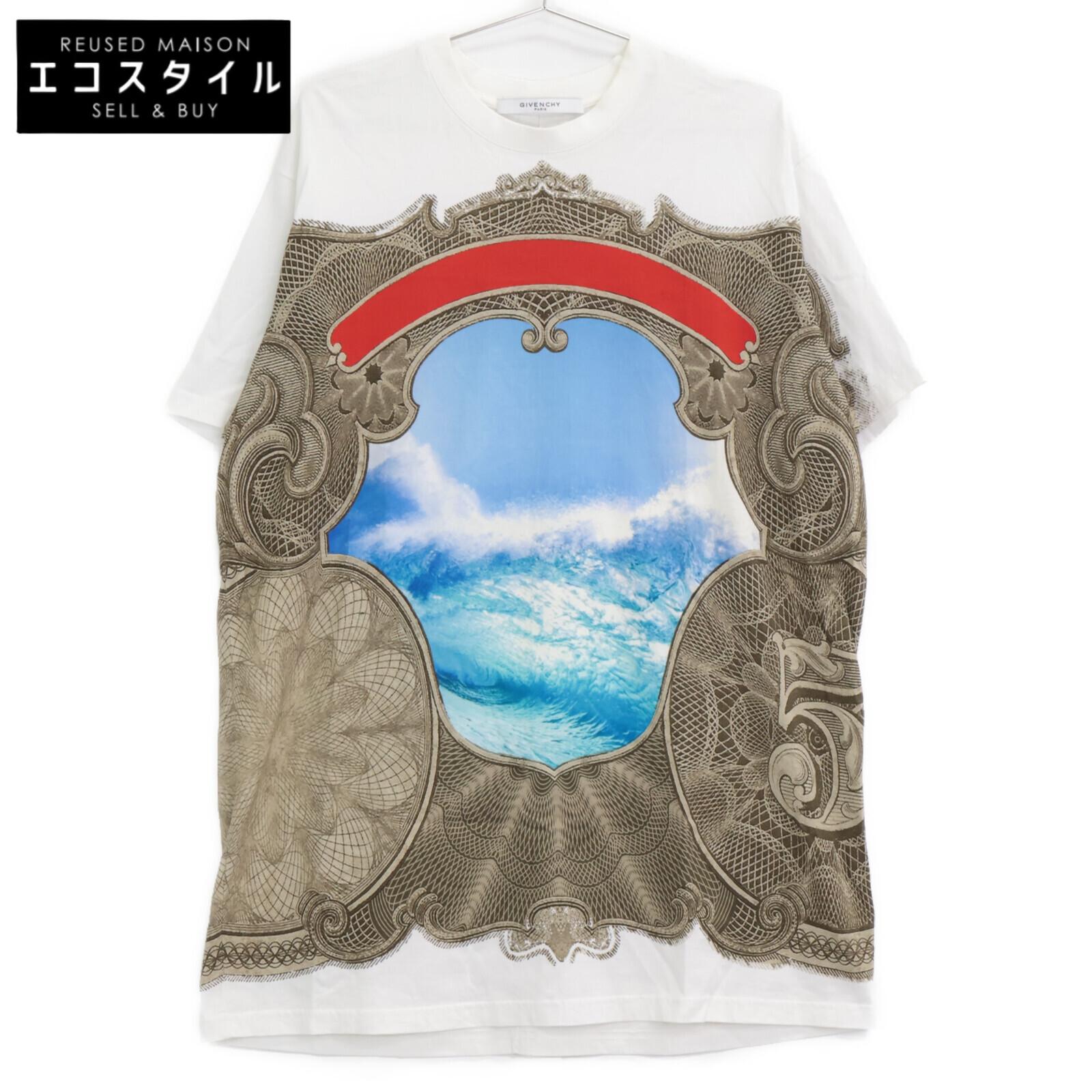 

GIVENCHY [Domestic Regular] 17J 7109 881 Graphic Big Silhouette Short Sleeve T-Shirt/ tops XS White/Brown/Red/BlueUsed