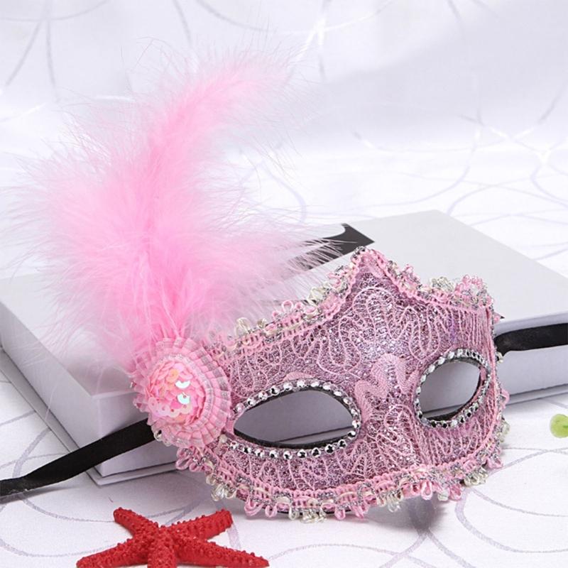 Costume Mask Feather Masquerade Mask Halloween Mardi Gras Cosplay Party Masque