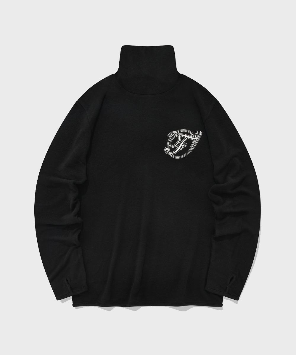 Pallet Wool Tencel Turtleneck Long Sleeve Black Black/L