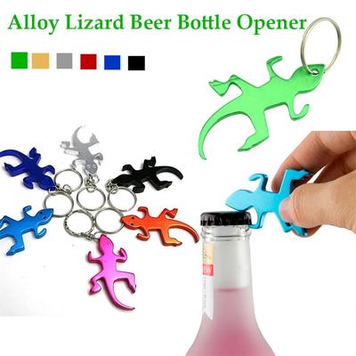 Abrebotellas de Lagarto Novedad Dibujos Animados Llaveros de Aleación de Aluminio Abrebotellas de cerveza Sacacorchos Portátil Anillo para Llaves Abrebotellas de Camping