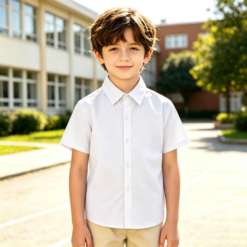 T-shirt a maniche corte con colletto per ragazzi e ragazze, per uso casual quotidiano