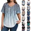Modische Damen Übergröße Lässige Lockere Kurzarm Elegante V-Ausschnitt Bluse Für die Arbeit