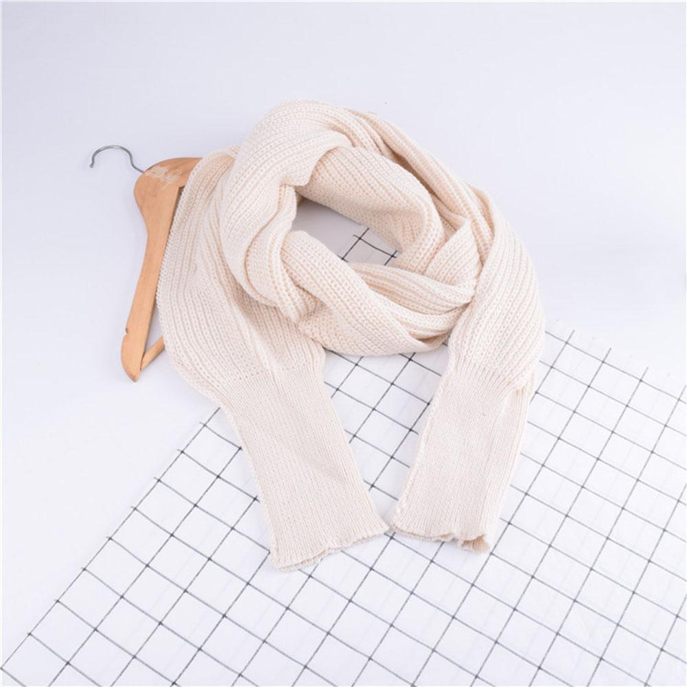 Autumn Winter Knitted Wool Scarf Korean Version Super Long Shawl With Sleeves Scarf For Men Women