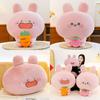 Plush Strawberry Rabbit Pillow With Soft Plush For Girls Gift And Comfort