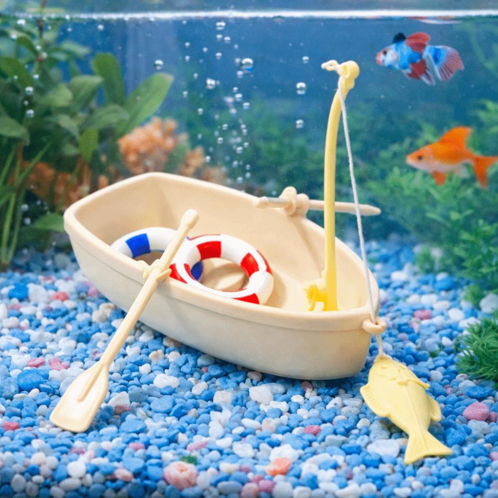 Mini Fishing Boat Model Nautical Style Simulated Boat Ornaments  DIY Home Ornament