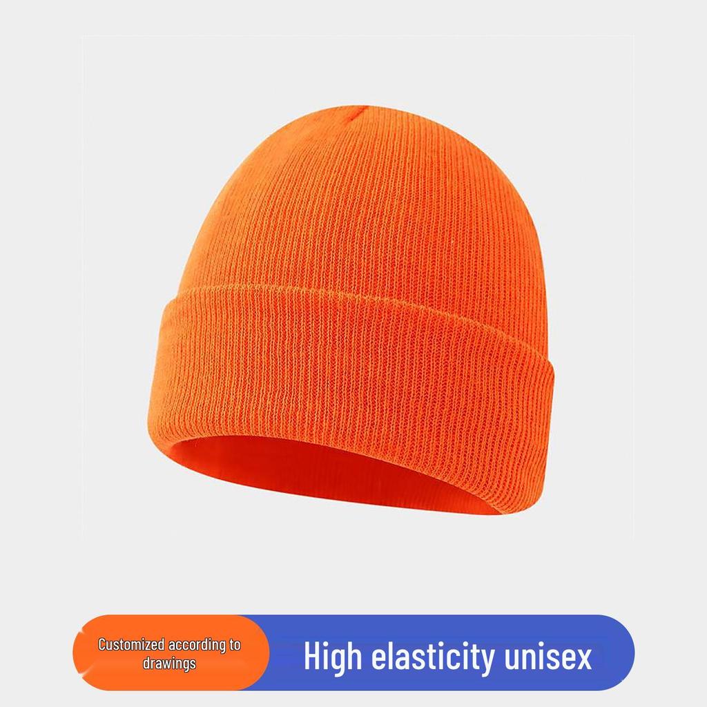 Personalized Logo Winter Beanie - Custom Embroidery Knit Hat, Warm Autumn Gift, Solid Color