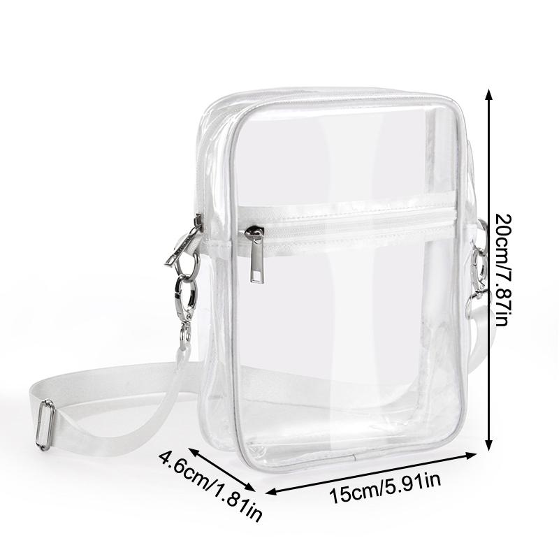 Simple Transparent Pvc Crossbody Bag Clear Waterproof Shoulder Bag Travel Cosmetic Bags Toiletries Storage Bags