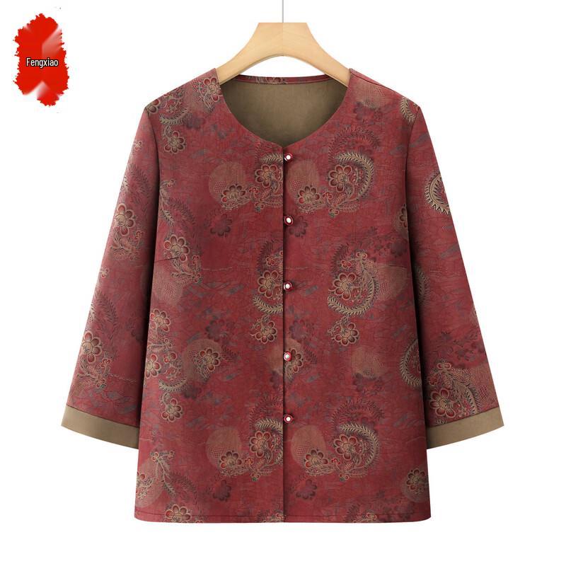 Women's Chinese Style Floral Half-Sleeve Cardigan Top