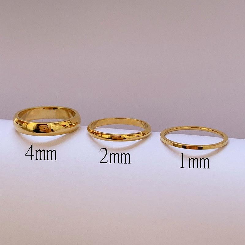 Classic Couple Rings Wedding Engagement Minimalist Simple Smooth Stainless Steel Ring For Women And Men Jewelry