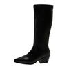 Fashion High Quality Fashion Boots Brown Knee High Boots Women's Shoes Back Zipper Retro Black Motorcycle Boots Fashion Women's Shoes
