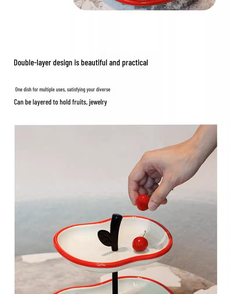 High-Value Ceramic Fruit Skewer Display: Multi-Layer Snack and Candy Plate for Living Room or Front Desk