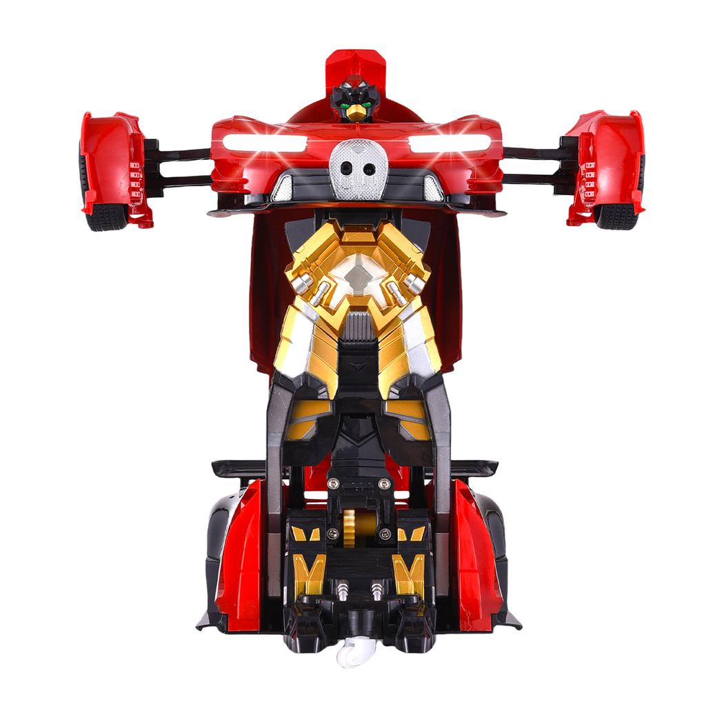 Coche de Control Remoto, Juguetes Transformables para Niños y Niñas, Deformación a Robot con un Botón con Luces a