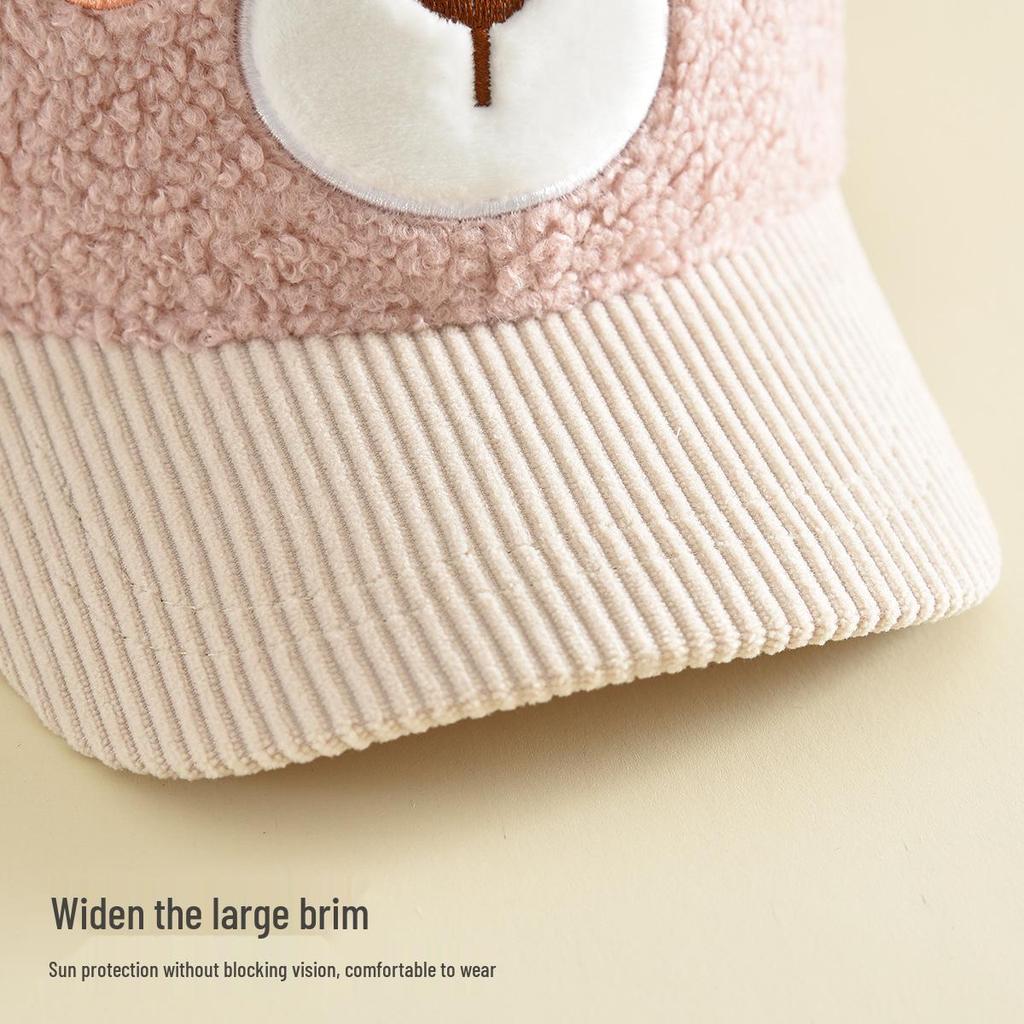 3D Little Bear Children's Windproof Flat Cap – Comfortable, Versatile, and Cute Baseball Hat