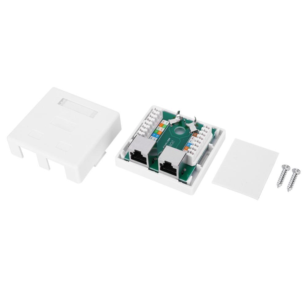 RJ45-8P8C Aufputzdose 2 Port Wandanschlussadapter 2 Port Tischdose Netzwerkinstallation