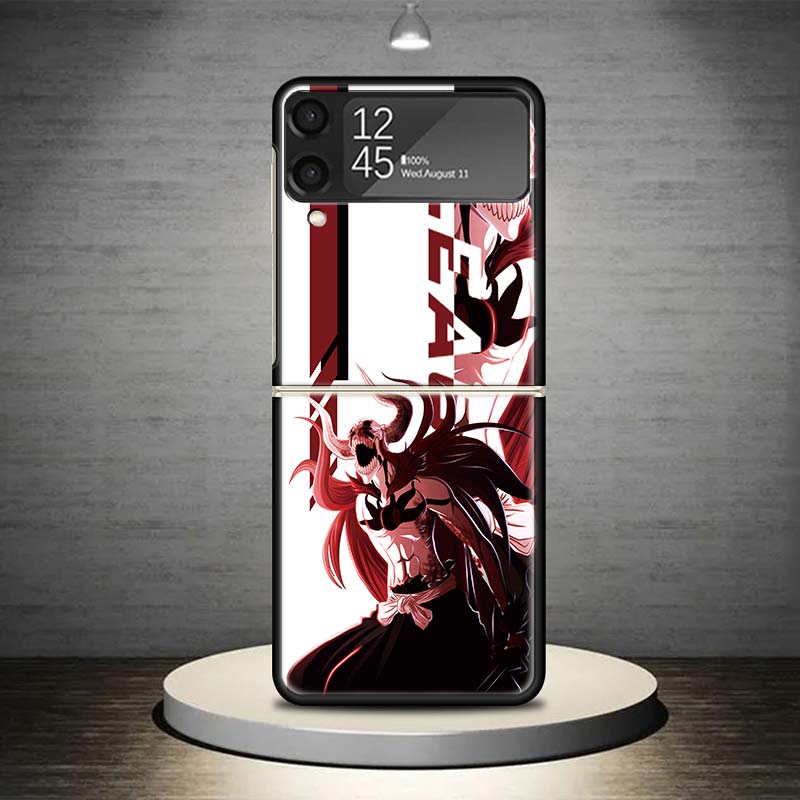 Anime Bleach Ichigo Kenpachi Phone Case For Samsung Galaxy Z Flip 7 6 5 4 3 5G Shockproof Cover Z Flip7 Flip6 ZFlip5 Flip3 Flip4