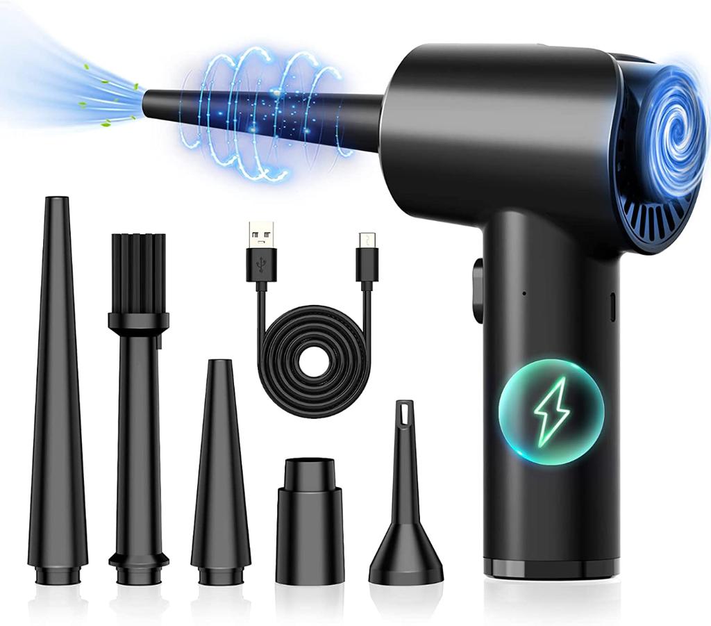 TISHRIC 6000 mAh Akülü Hava Duster Blower Sıkıştırılmış Elektrikli Kablosuz Bilgisayar Klavye Ev Temizleme Toz Üfleme Tabancası