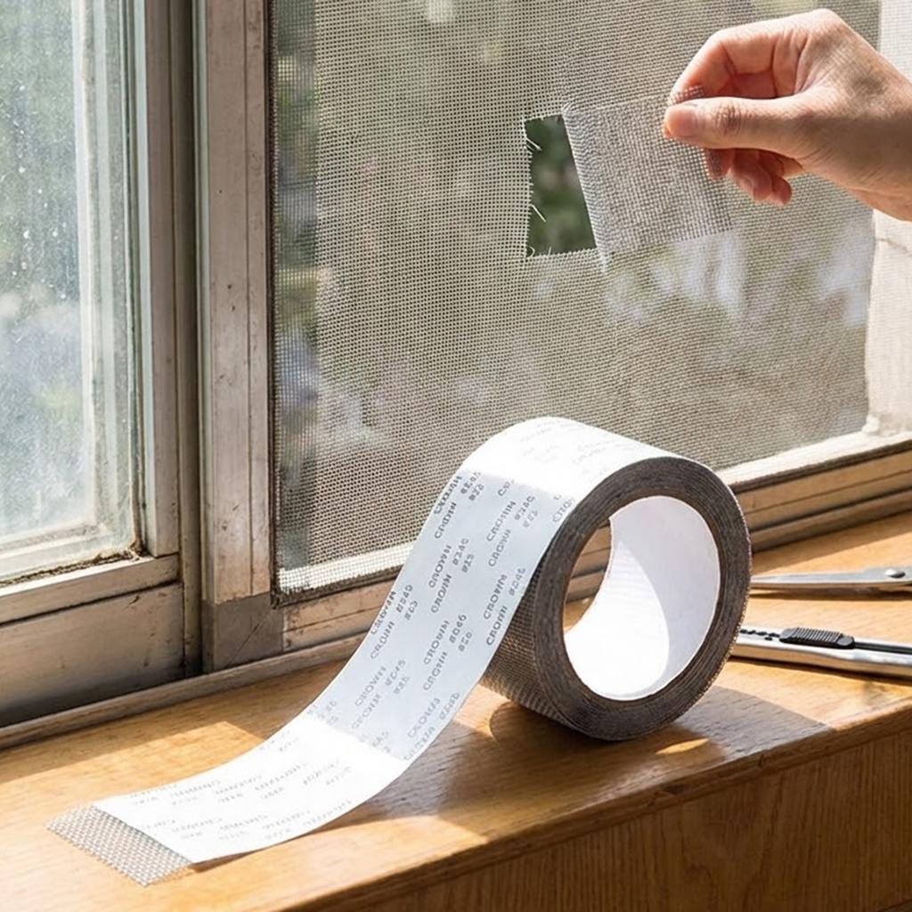 Aluminum Screen Repair Tape 2M x 5CM Mosquito Proof Patch Tear Resistant Material Easy Install for Home Office Window Fix