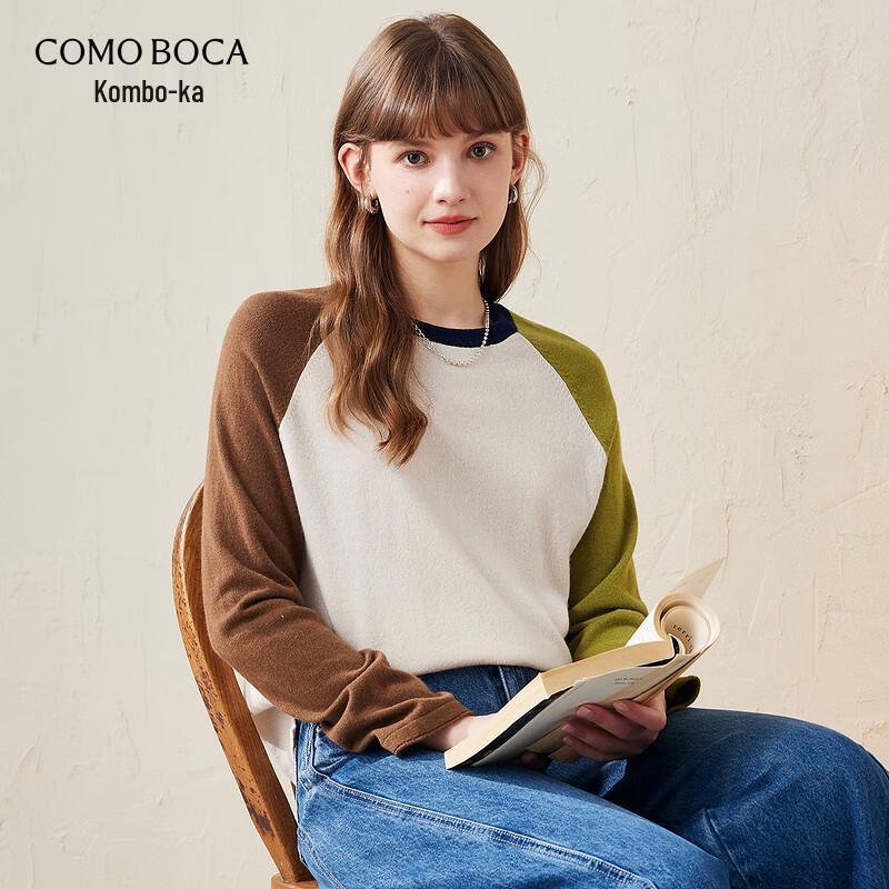 Kemeng Boka Women s Raglan Color Block Wool Pullover Sweater XL